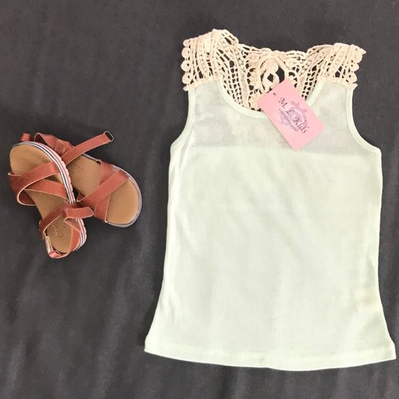 Girl's Tank -Lace Back -Natural Lace - Picture 5 of 8